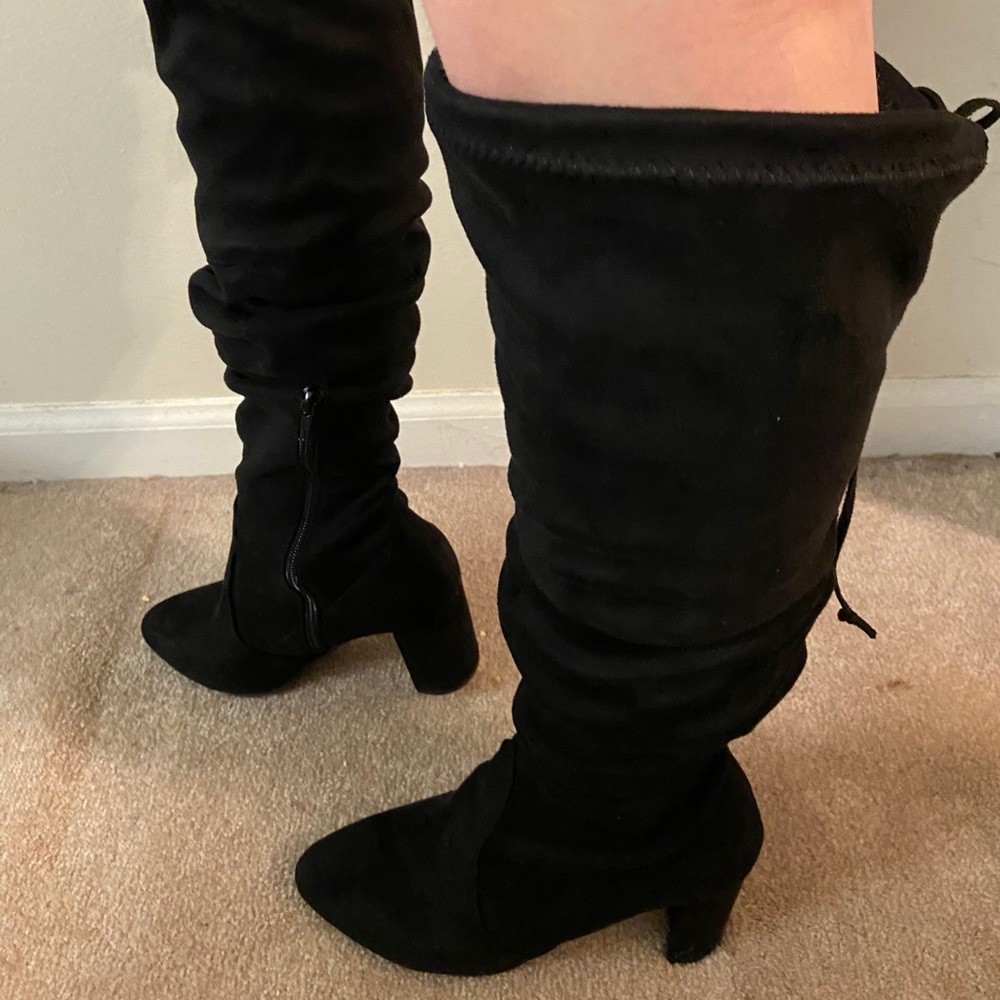 Black Knee High Boots with heals